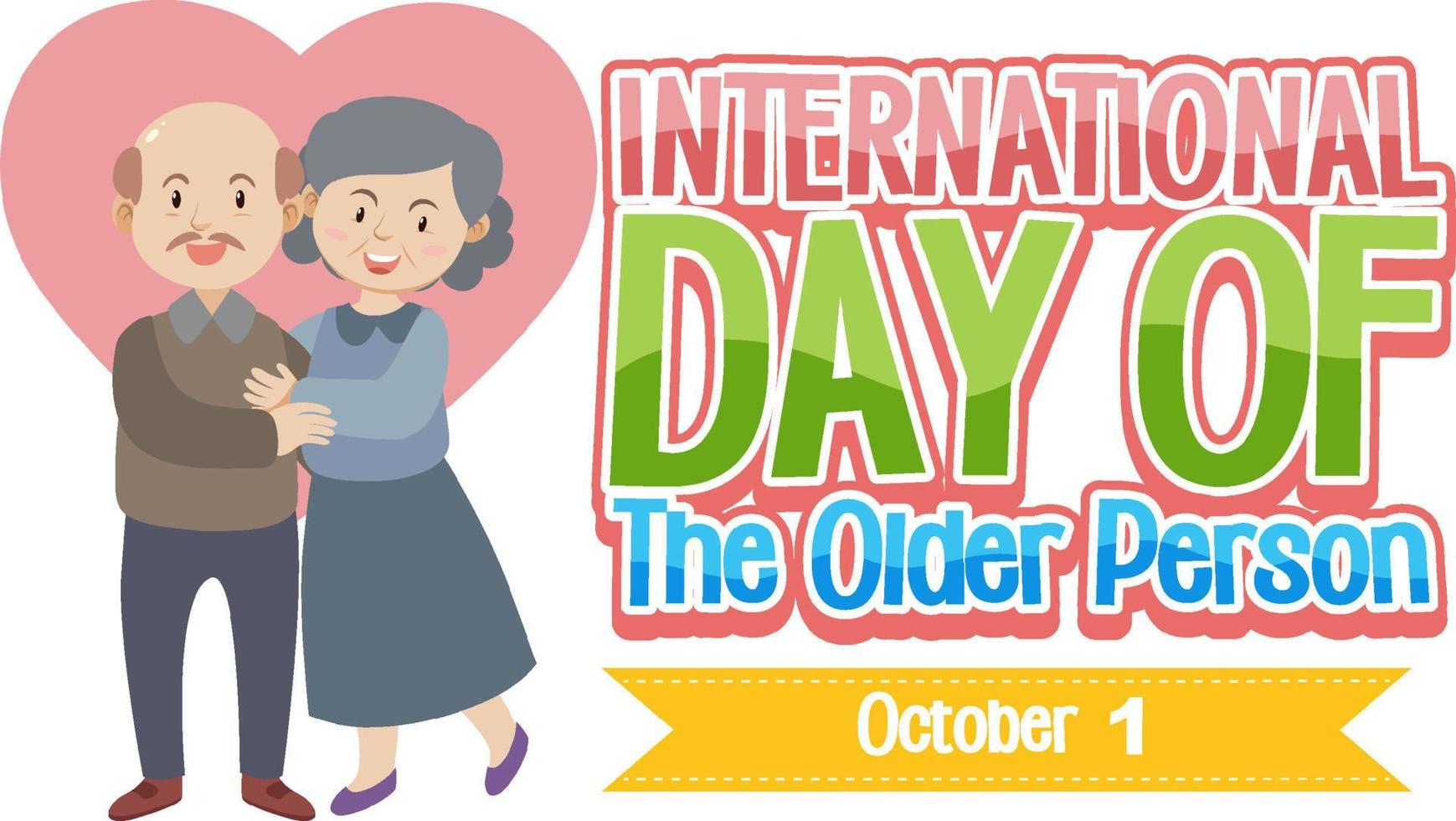 plantilla de póster del día internacional para personas mayores vector