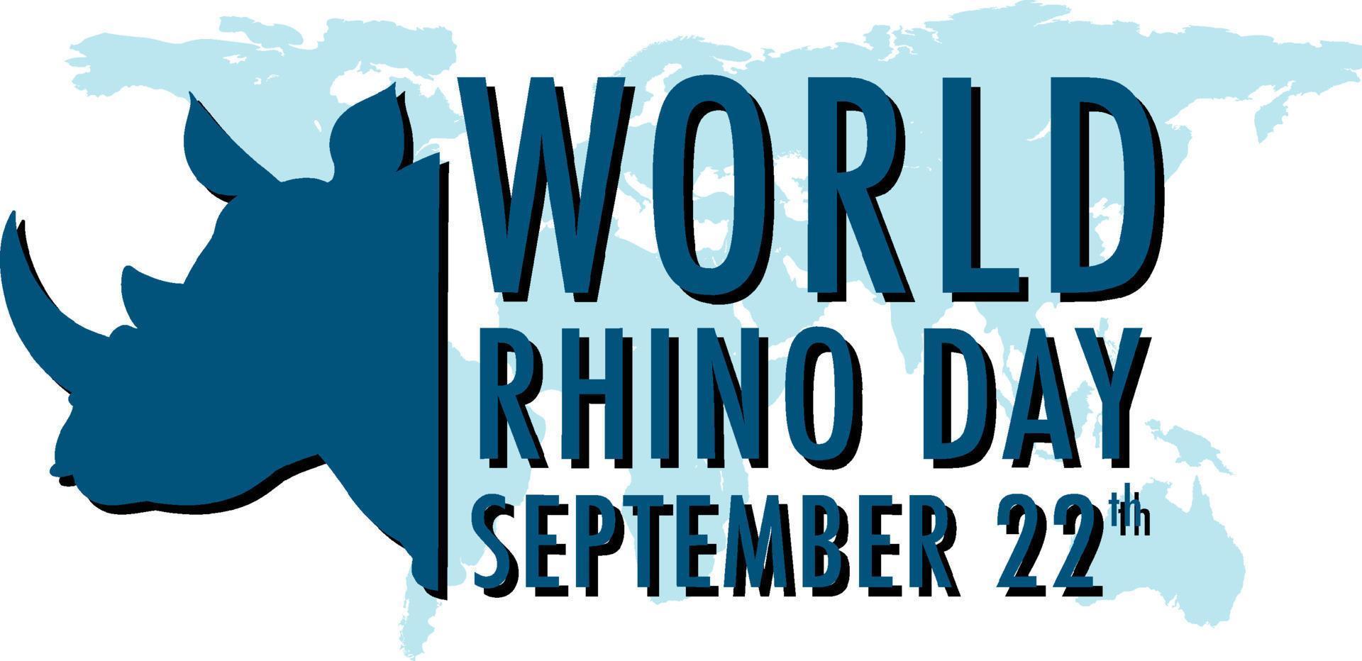 World Rhino Day September 22 vector