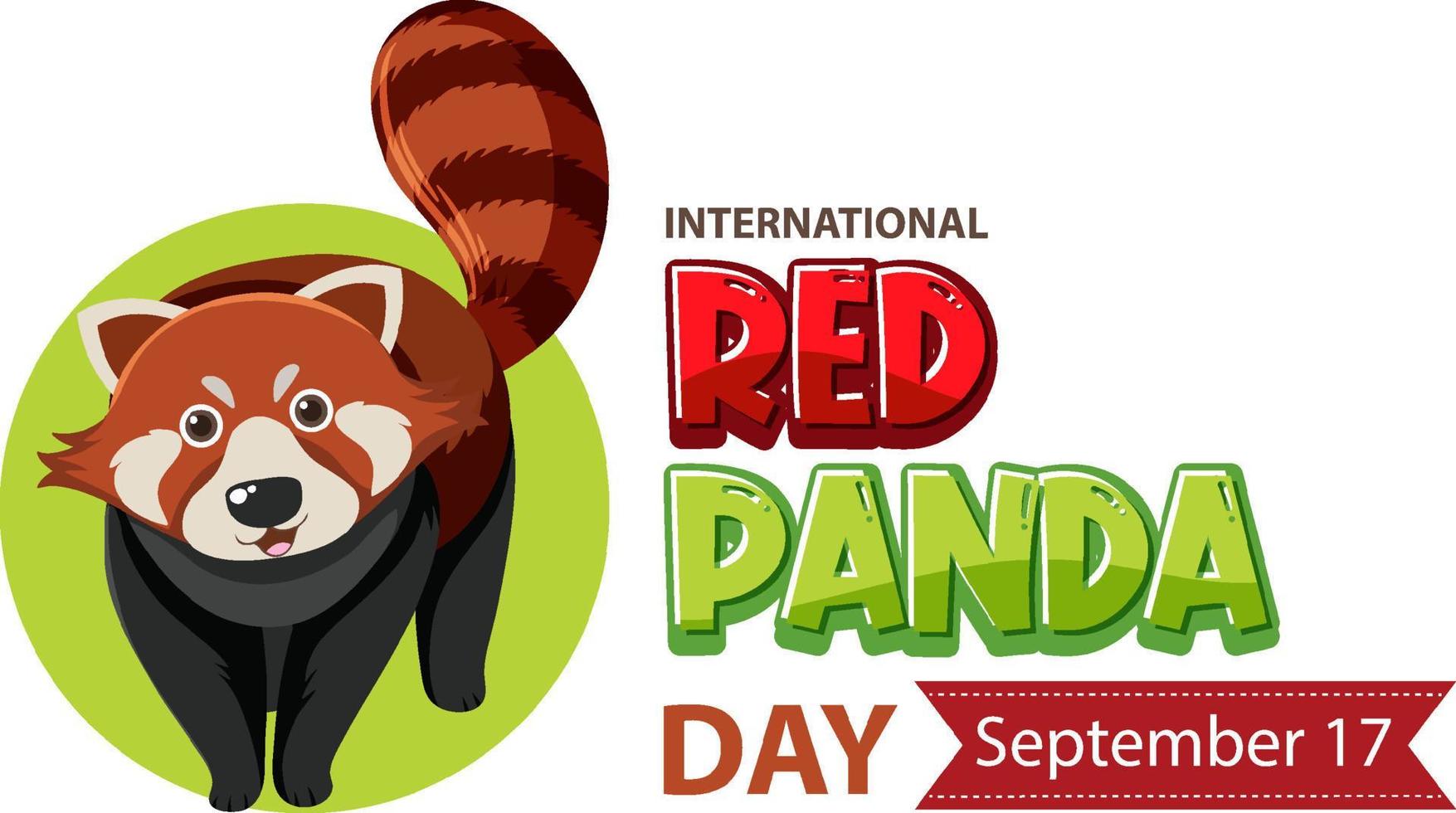 día internacional del panda rojo el 17 de septiembre vector