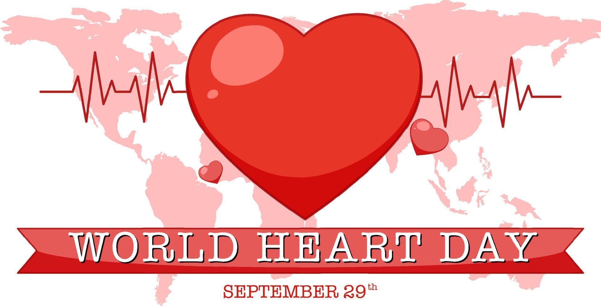 World Heart Day Banner Design vector