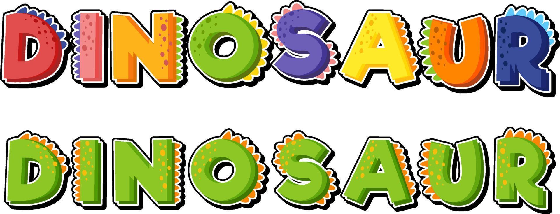 Cute dinosaur font logo vector