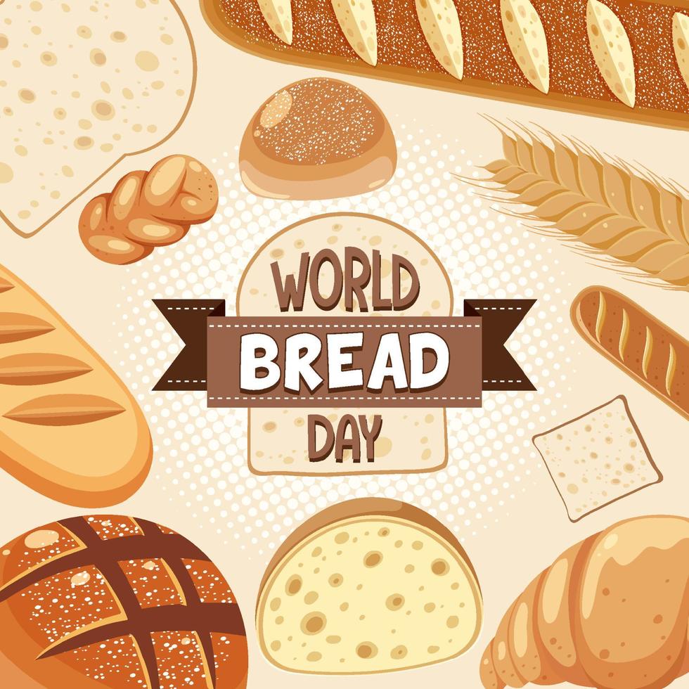 World bread day poster design vector