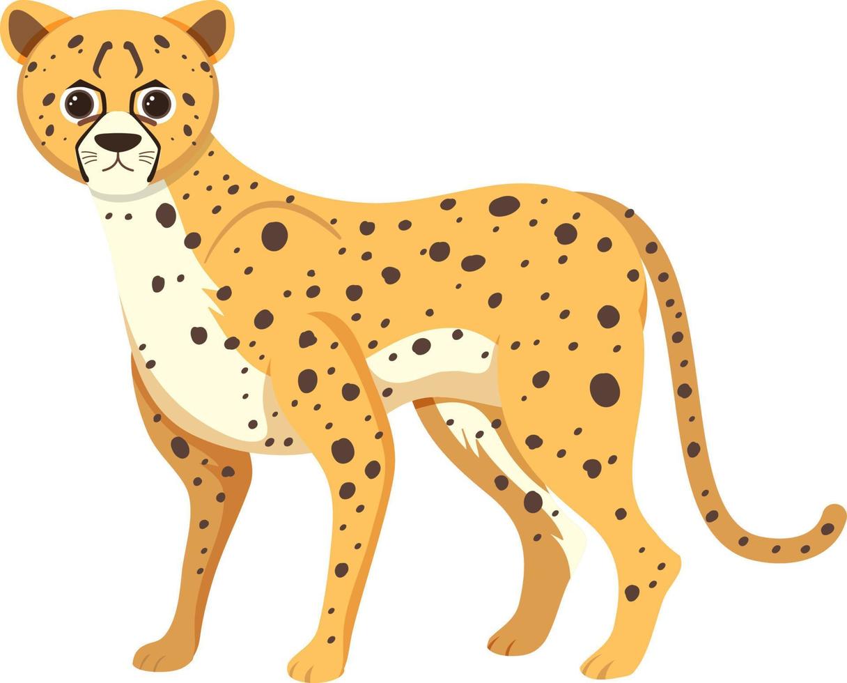 Cute cheetah in flat cartoon style vector