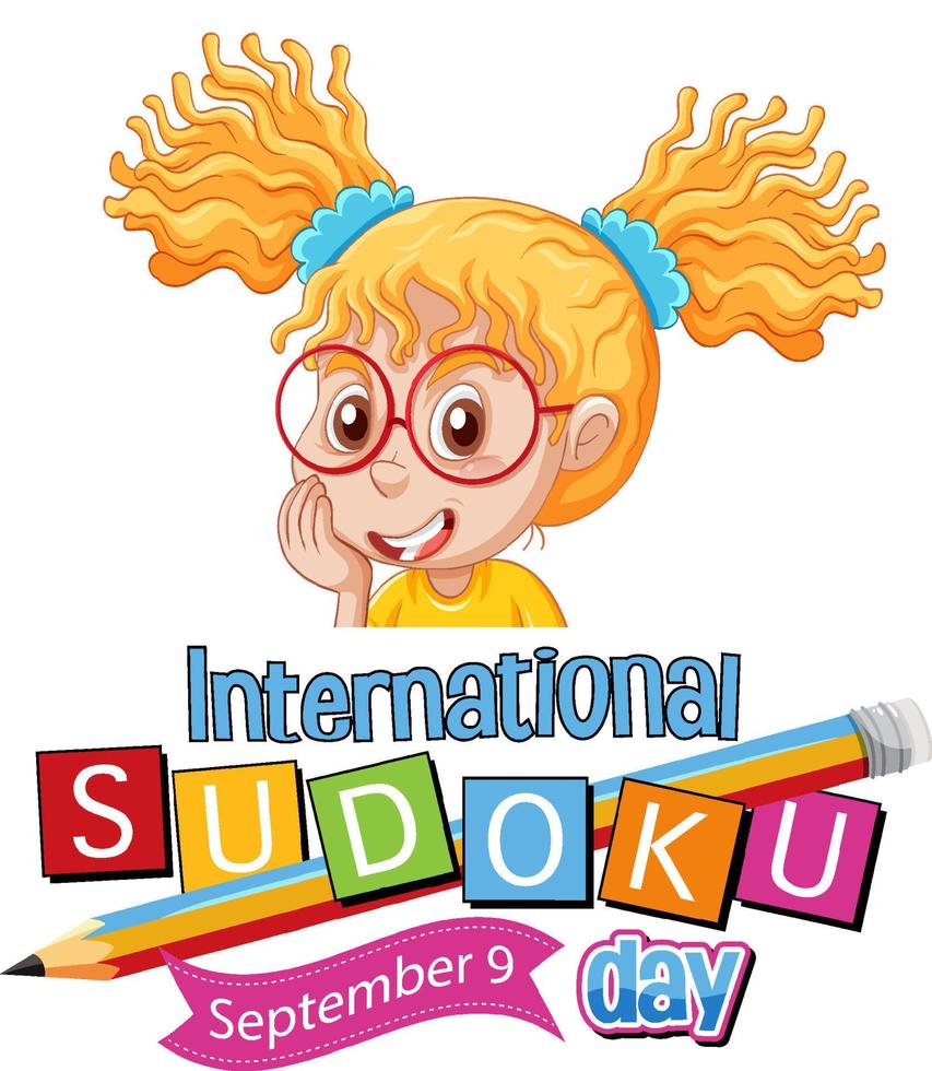 día internacional del sudoku 9 de septiembre vector