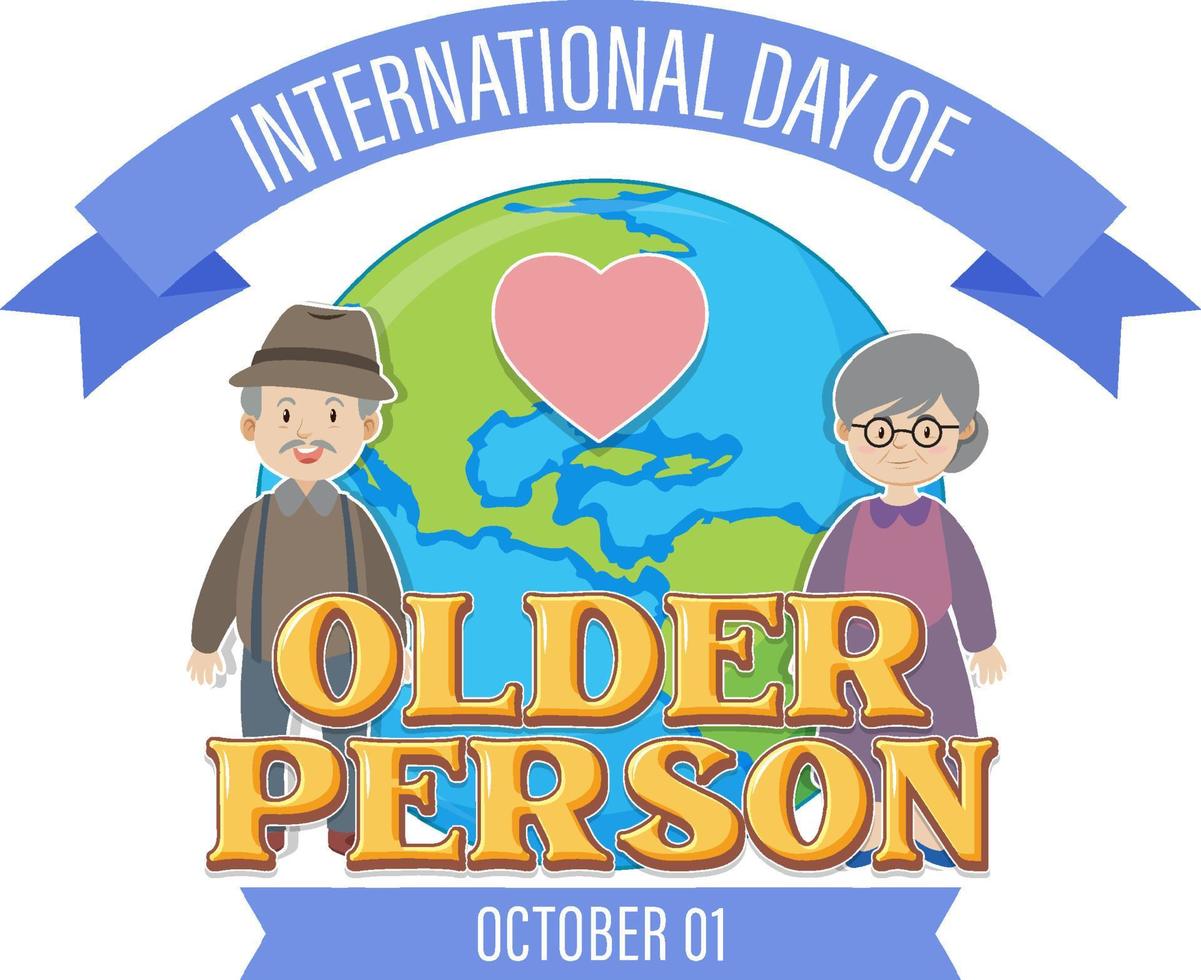 cartel del día internacional de las personas mayores vector