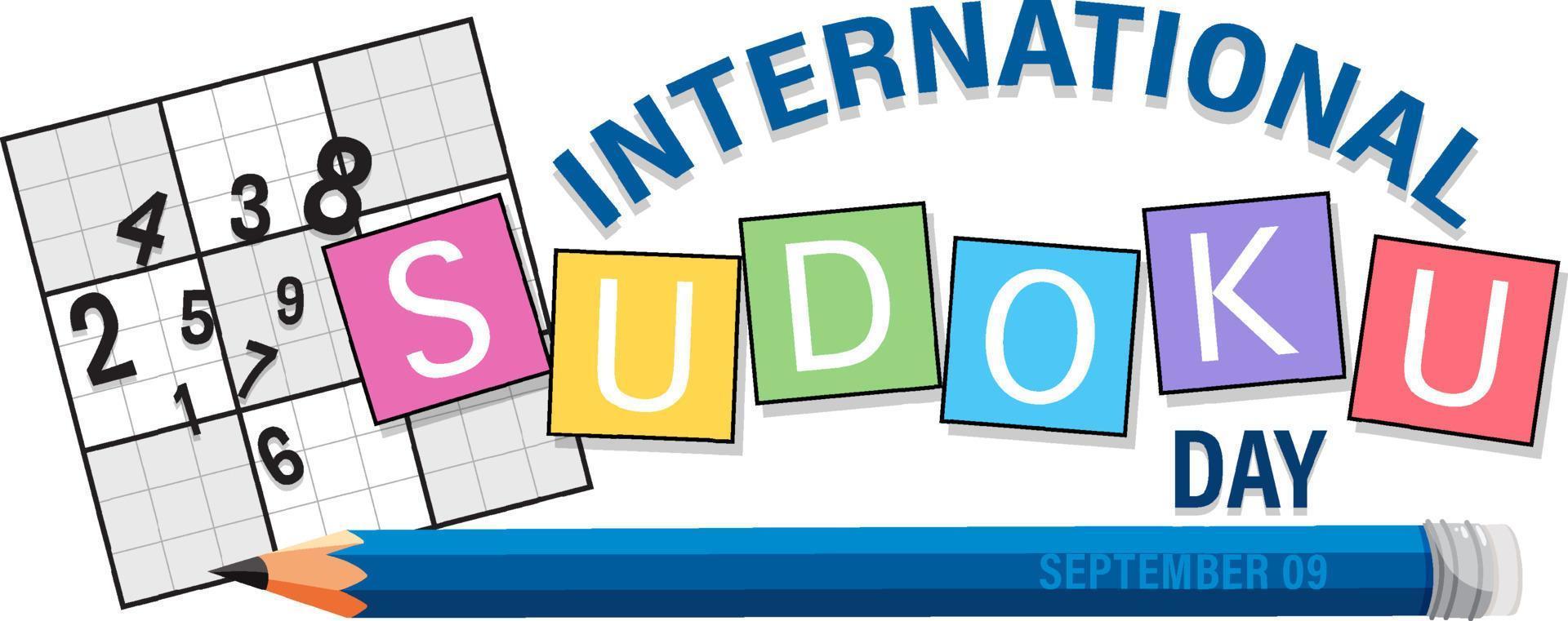 diseño de banner del día internacional del sudoku vector