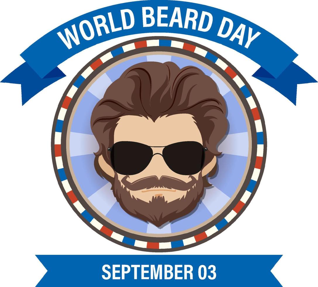 World beard day banner design vector