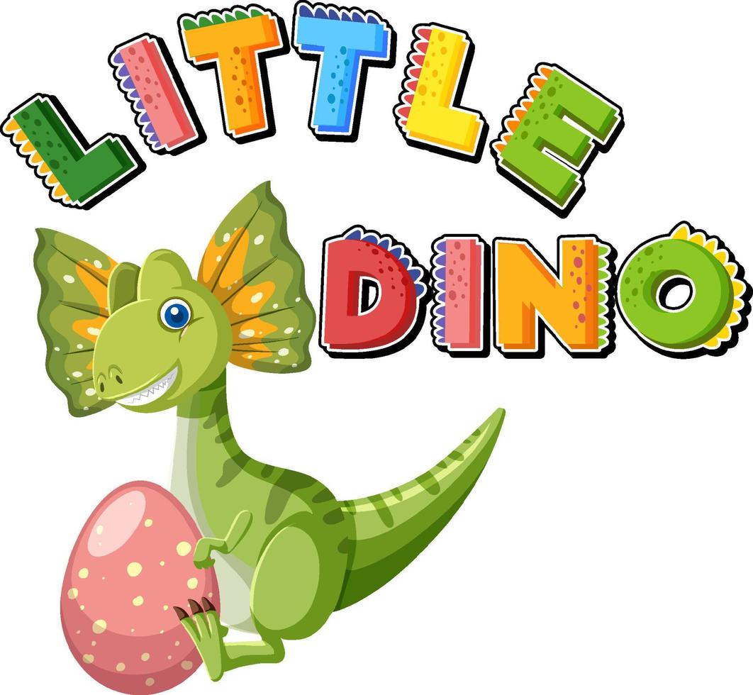 Little cute dinosaur cartoon character vector