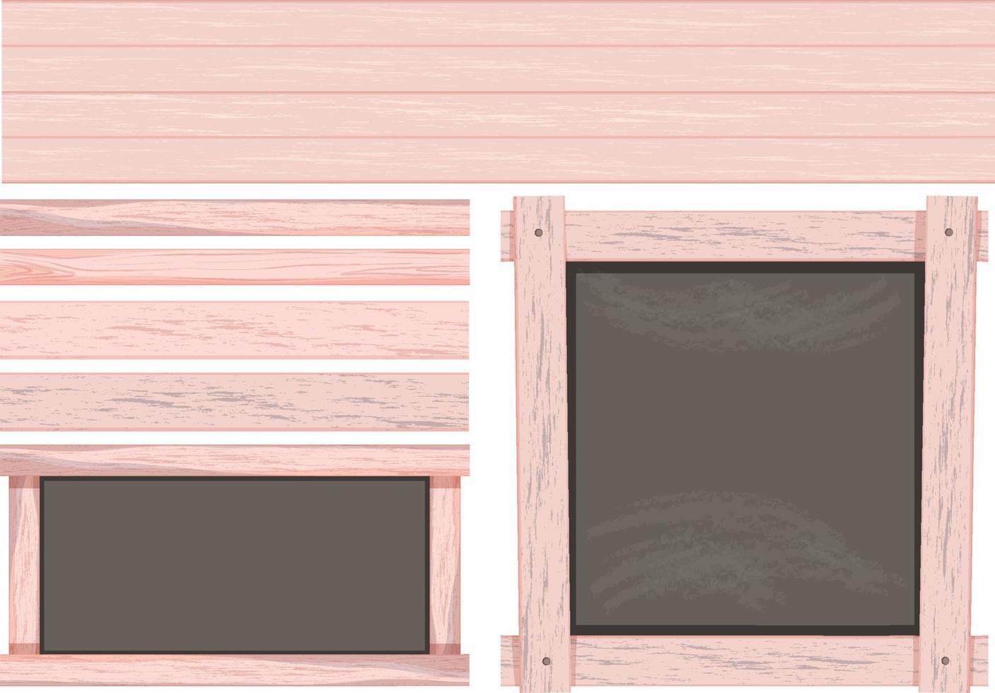Set of different wooden boards vector