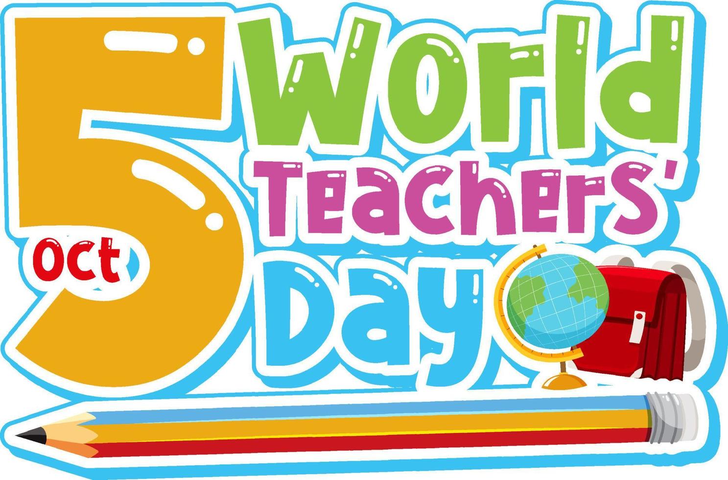 World Teacher's Day Logo Banner Design vector