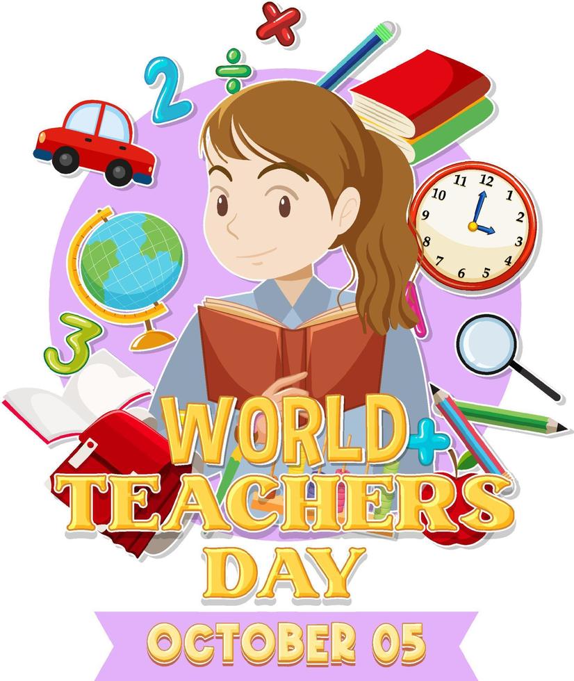 World Teacher's Day Logo Banner Design vector