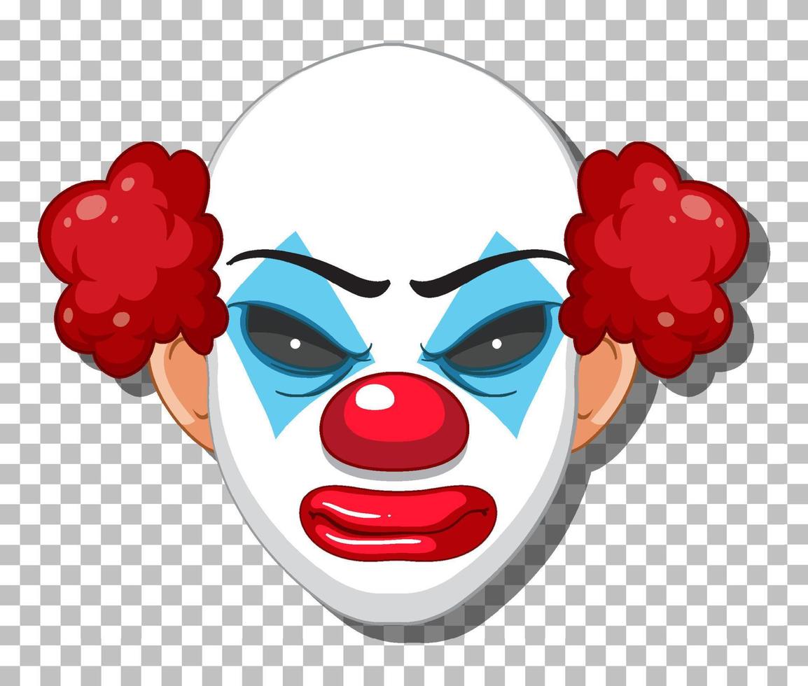 Scary clown head on grid background vector