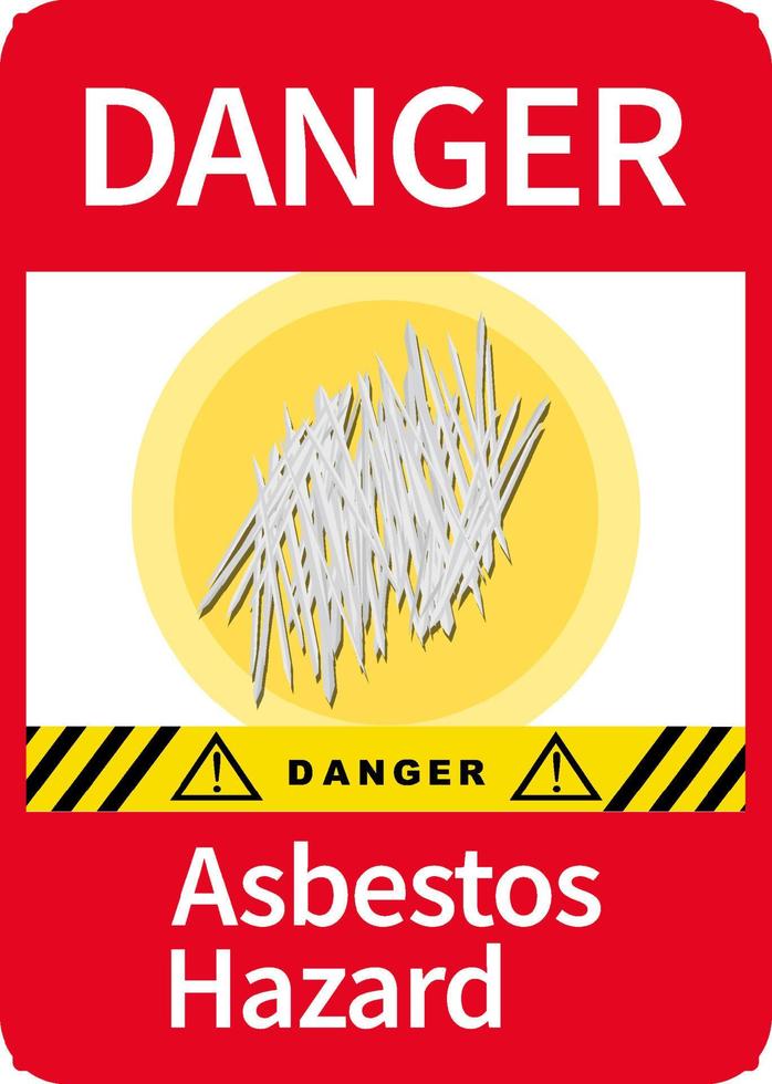 Danger asbestos hazard warning sign vector