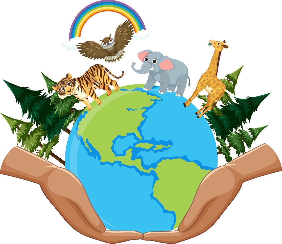 Wild animals around the world vector