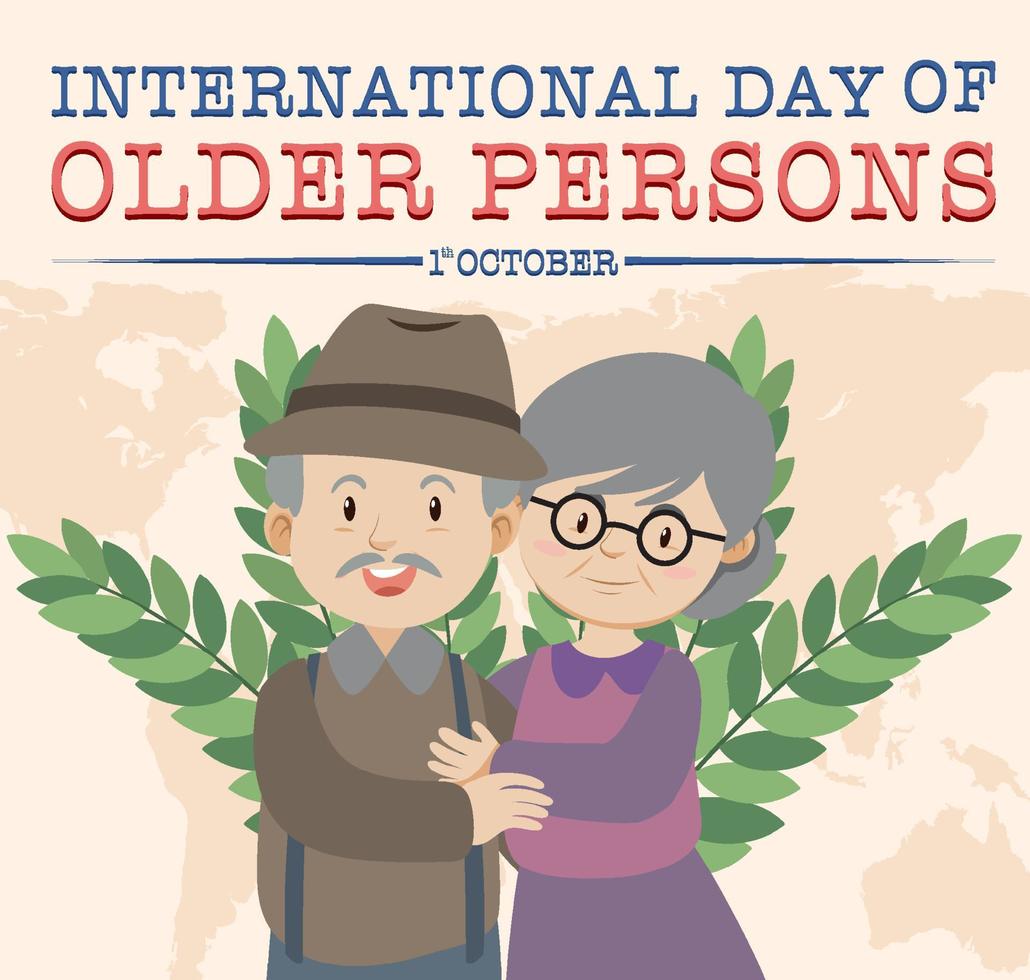 International day of older persons poster design vector