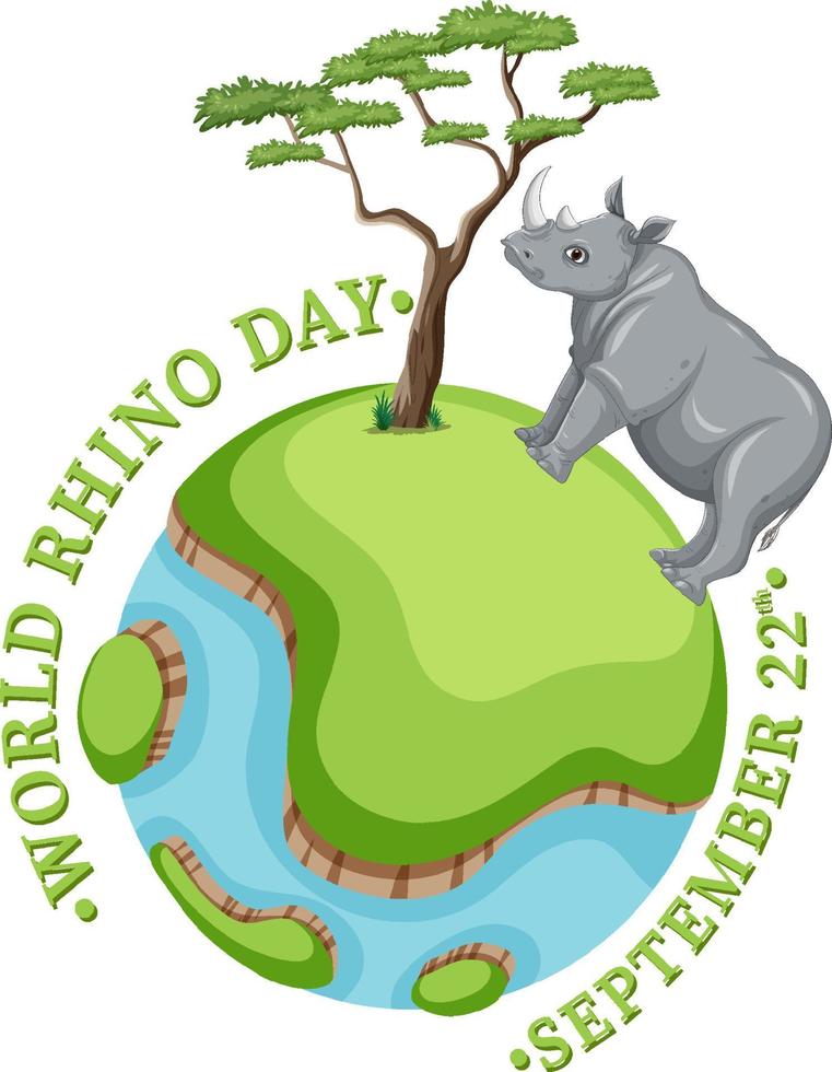 World Rhino Day September 22 Banner vector