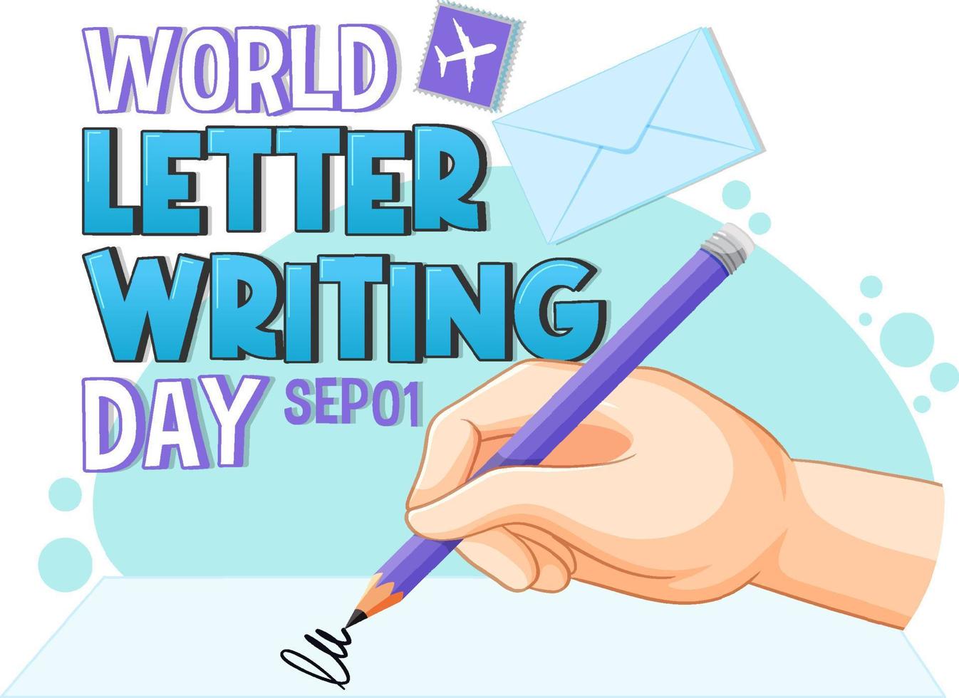 World Letter Writing Day Poster Design vector