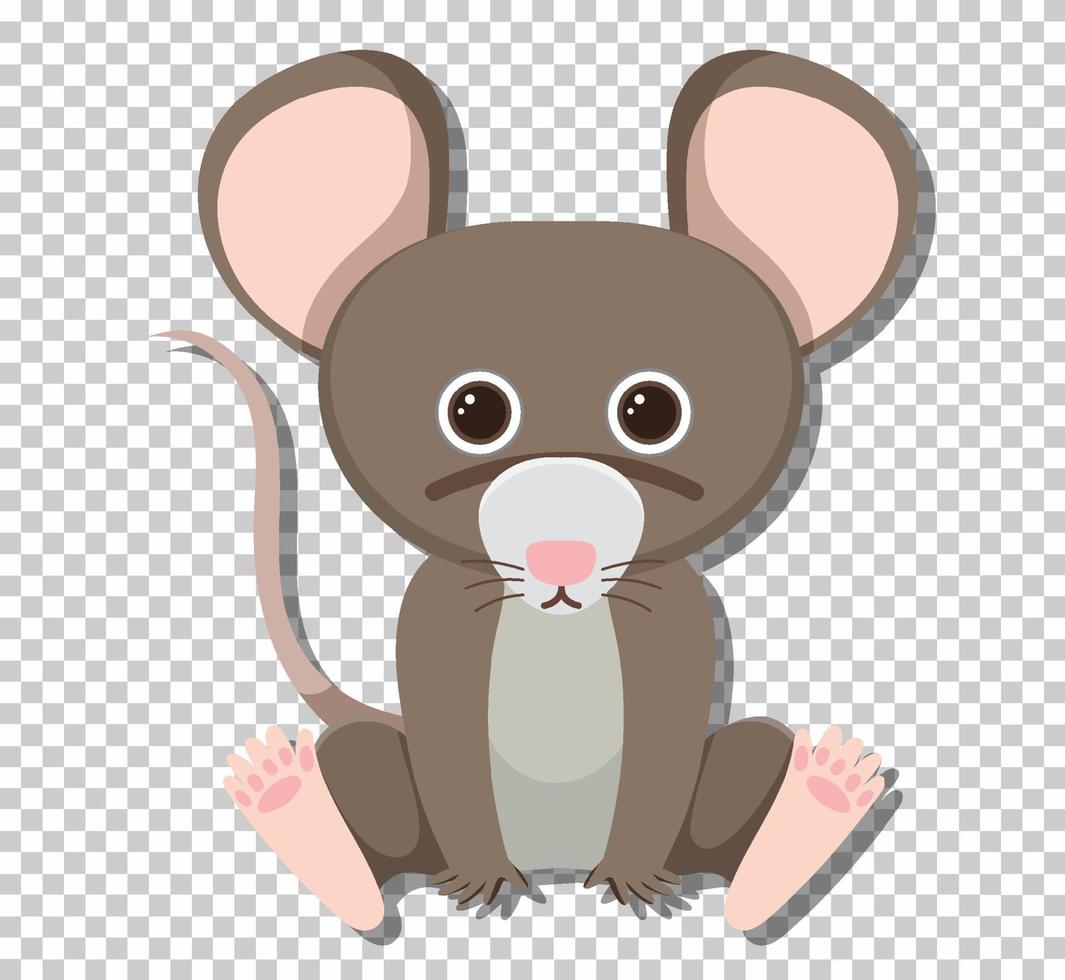Cute mouse in flat cartoon style vector