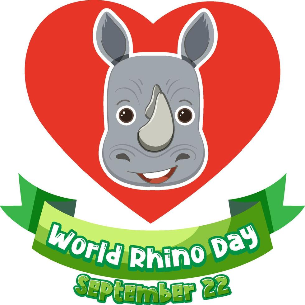 World Rhino Day September 22 vector