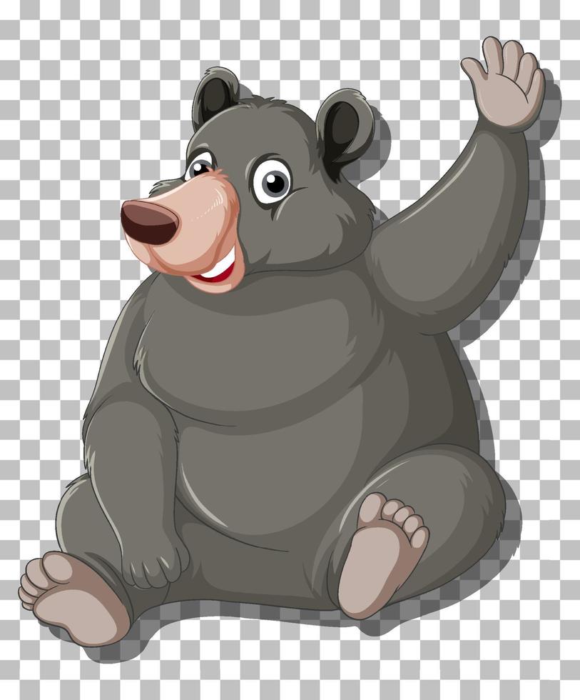 personaje de dibujos animados de oso negro aislado vector