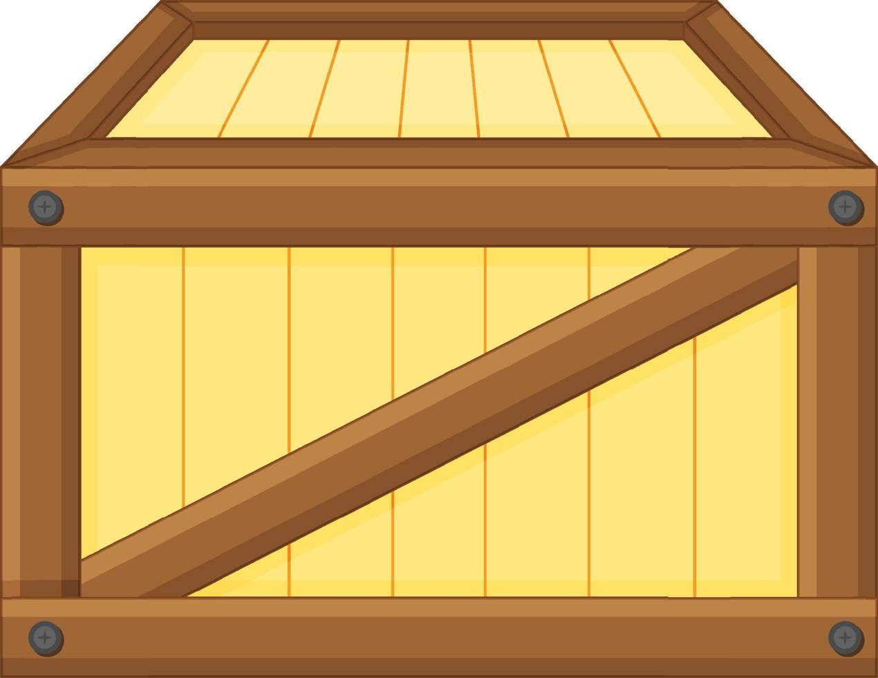 Caja de madera sobre fondo blanco. vector