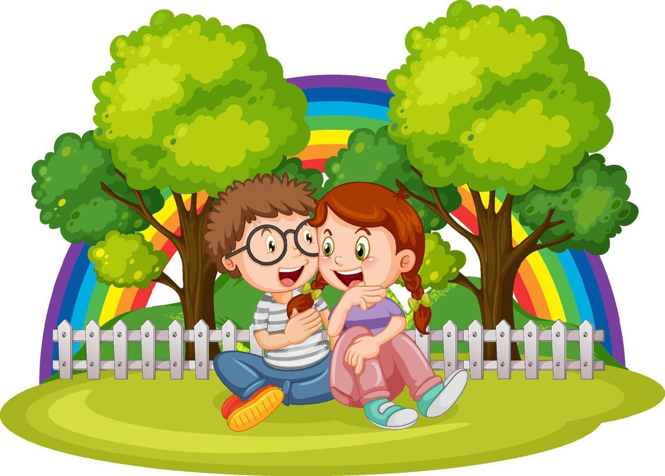 Happy couple at the park isolated vector