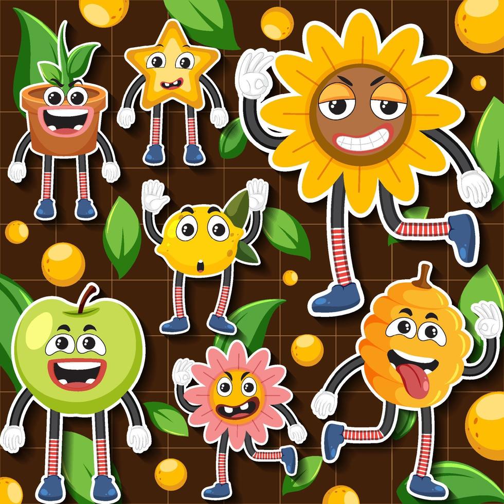 Cute sticker seamless pattern vector