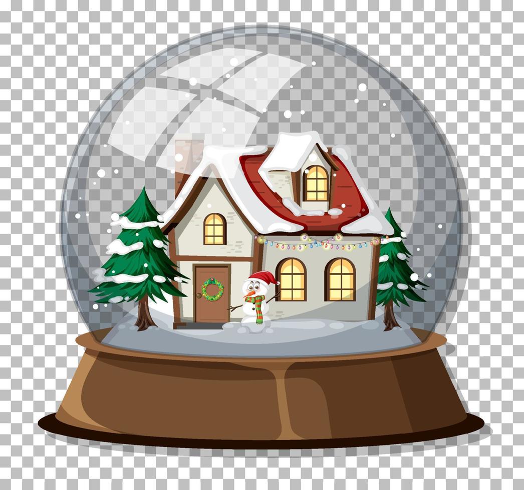 Snow globe on grid background vector