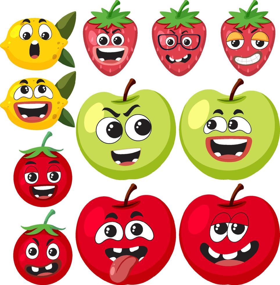 Cartoon fruits seamless pattern vector