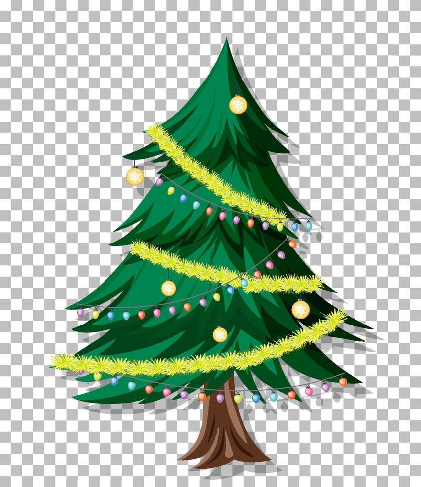 un árbol de navidad en el fondo de la cuadrícula vector