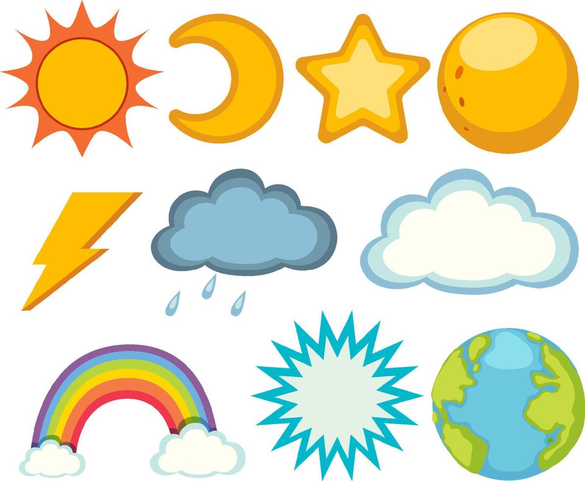 Different weather icons set vector