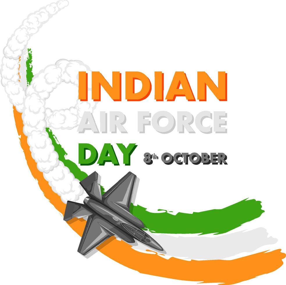 cartel del día de la fuerza aérea india vector