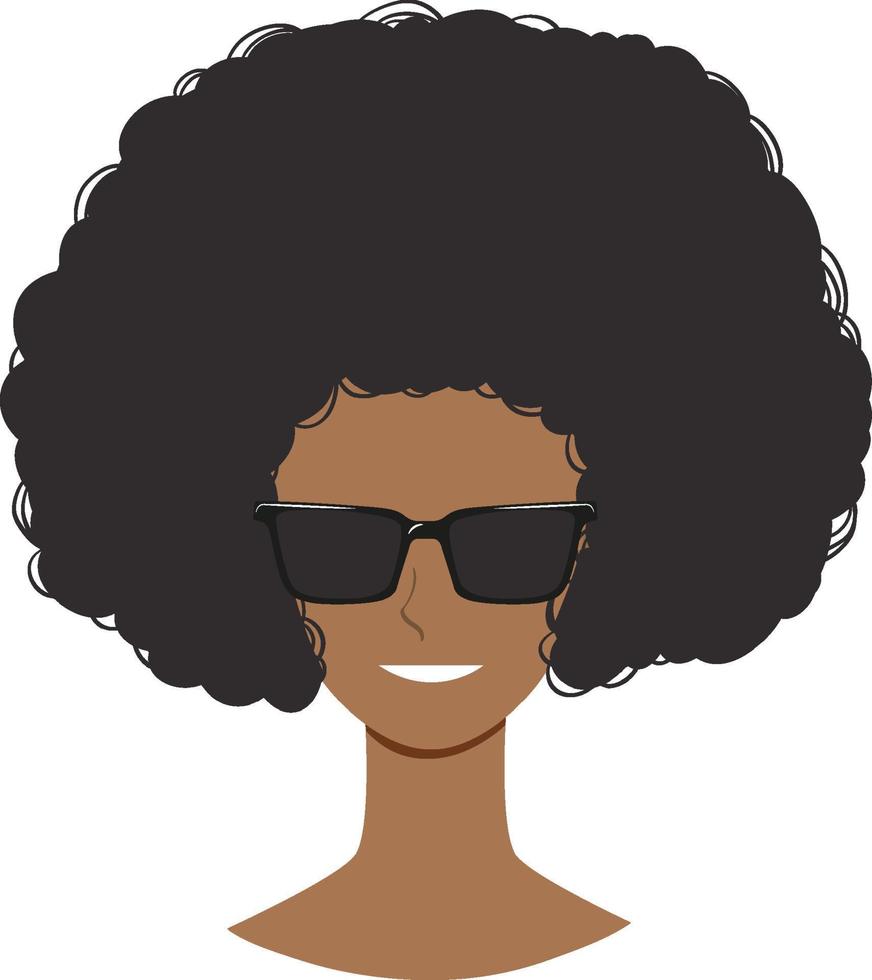 Front of afro woman isolated vector