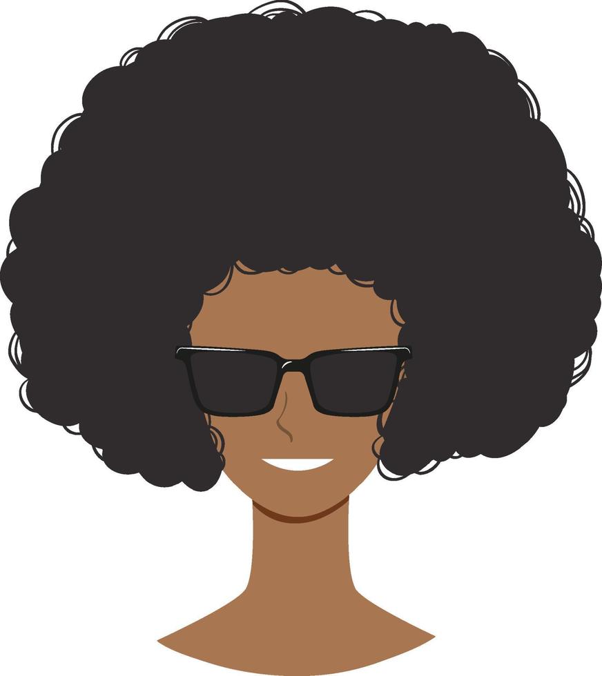 frente de mujer afro aislada vector