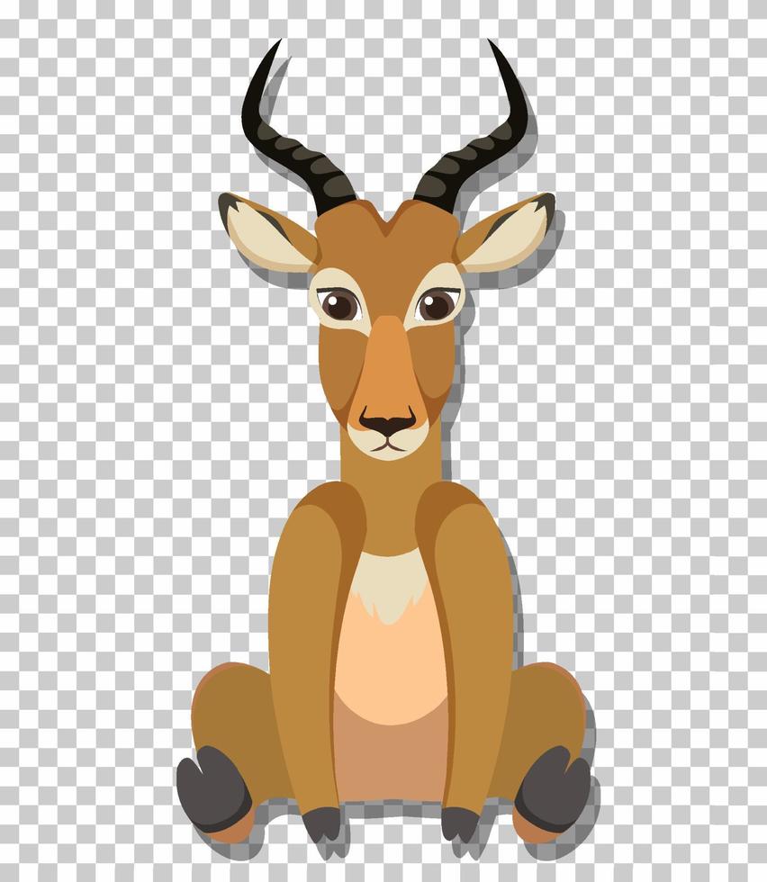 Cute impala in flat cartoon style vector