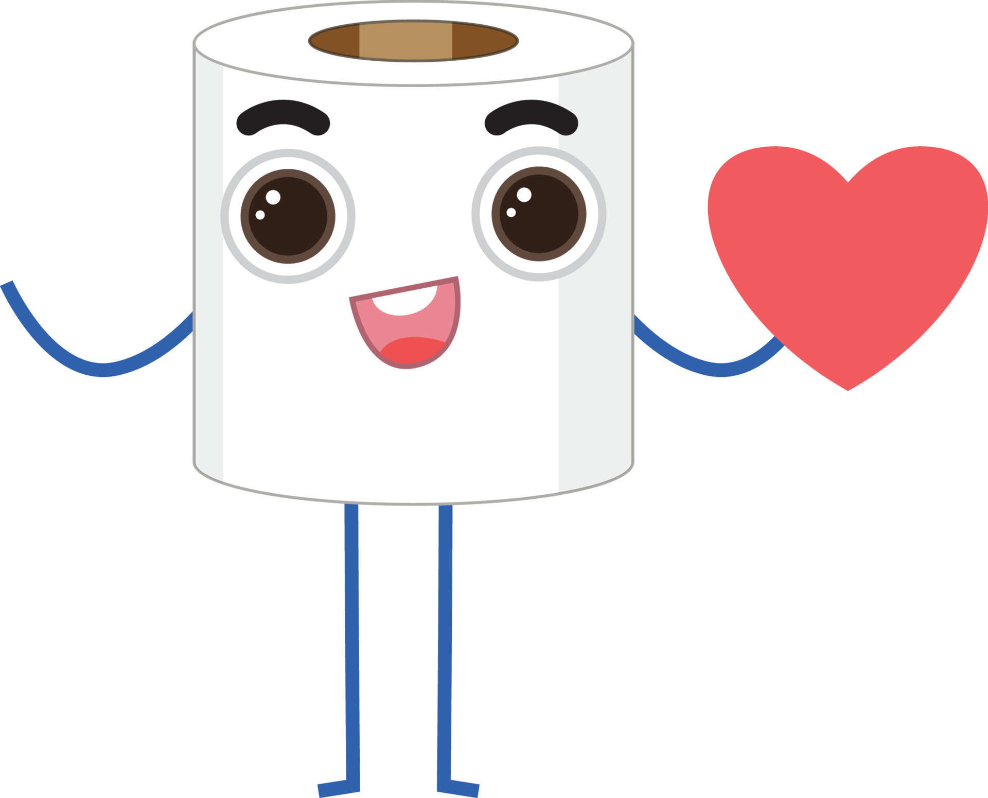 Toilet roll cartoon character on white background 9203180 Vector Art at  Vecteezy