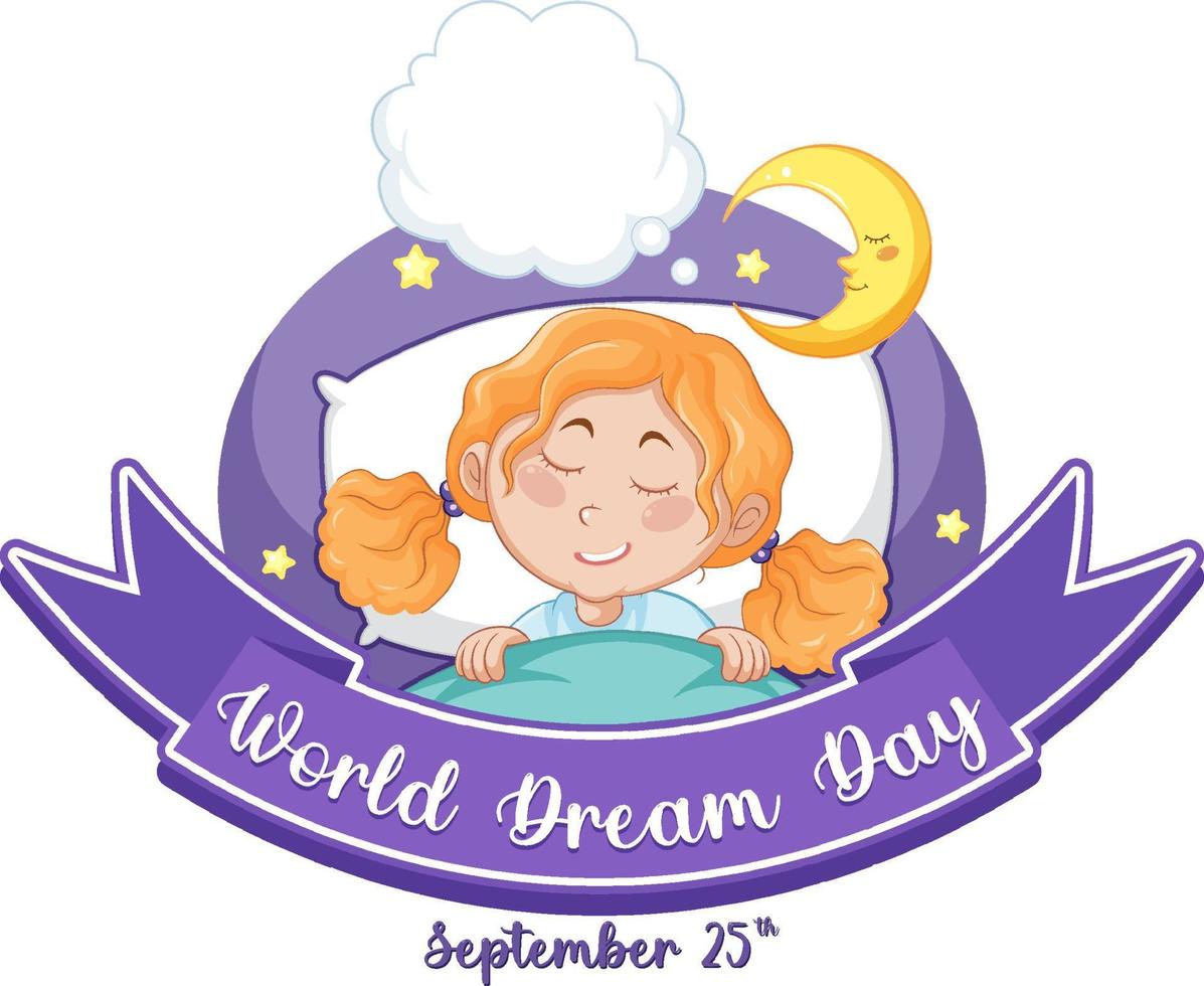 diseño de banner del día mundial de los sueños vector