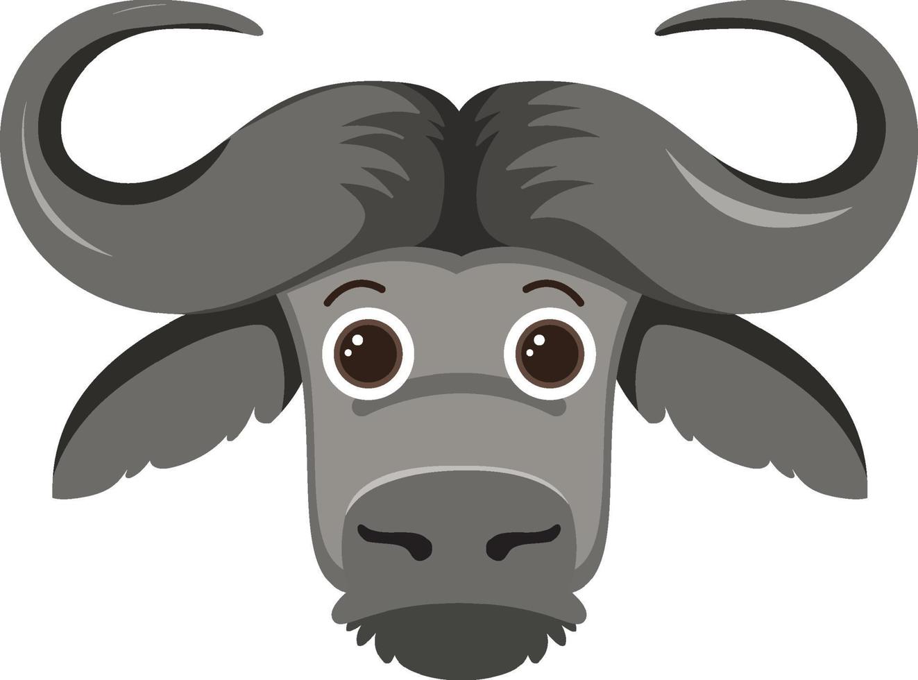 Cute buffalo head in flat style vector