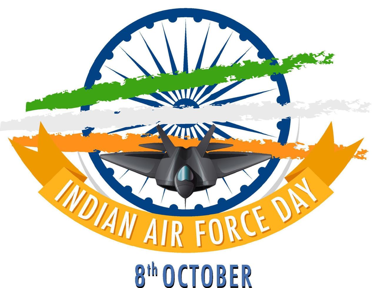 cartel del día de la fuerza aérea india vector