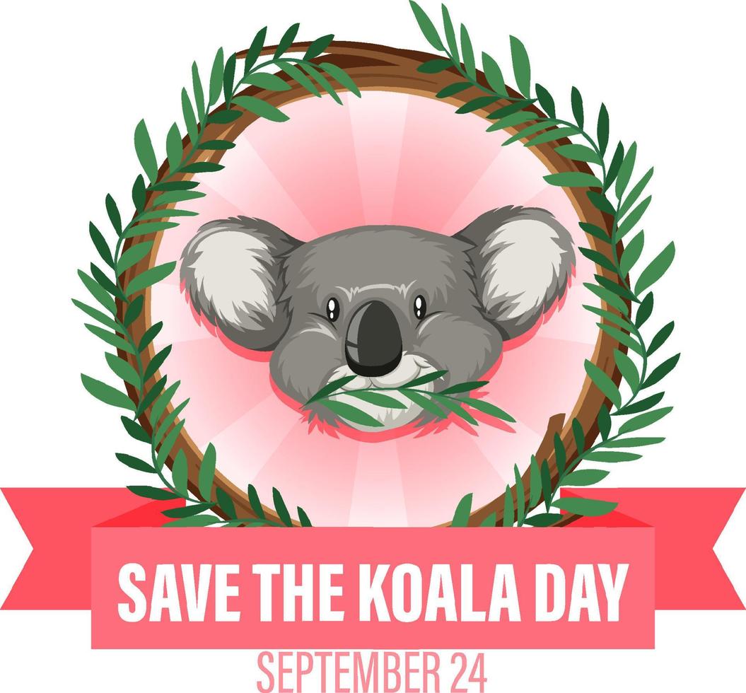 guardar el diseño de la pancarta del día del koala vector