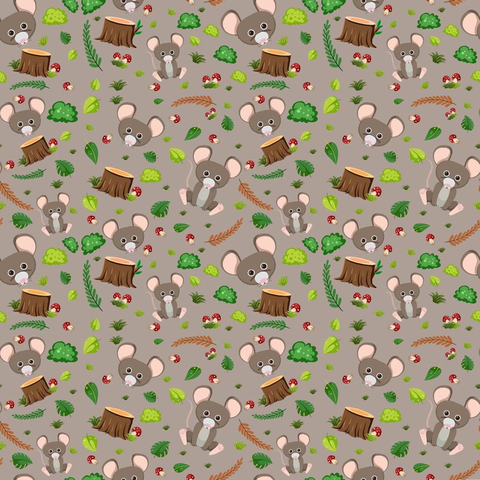 Cute mouse seamless pattern vector