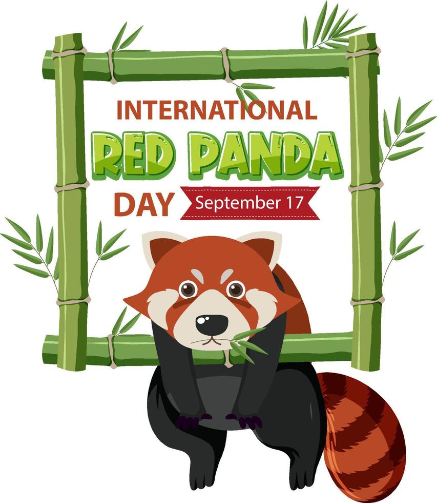 International Red Panda Day On September 17 vector