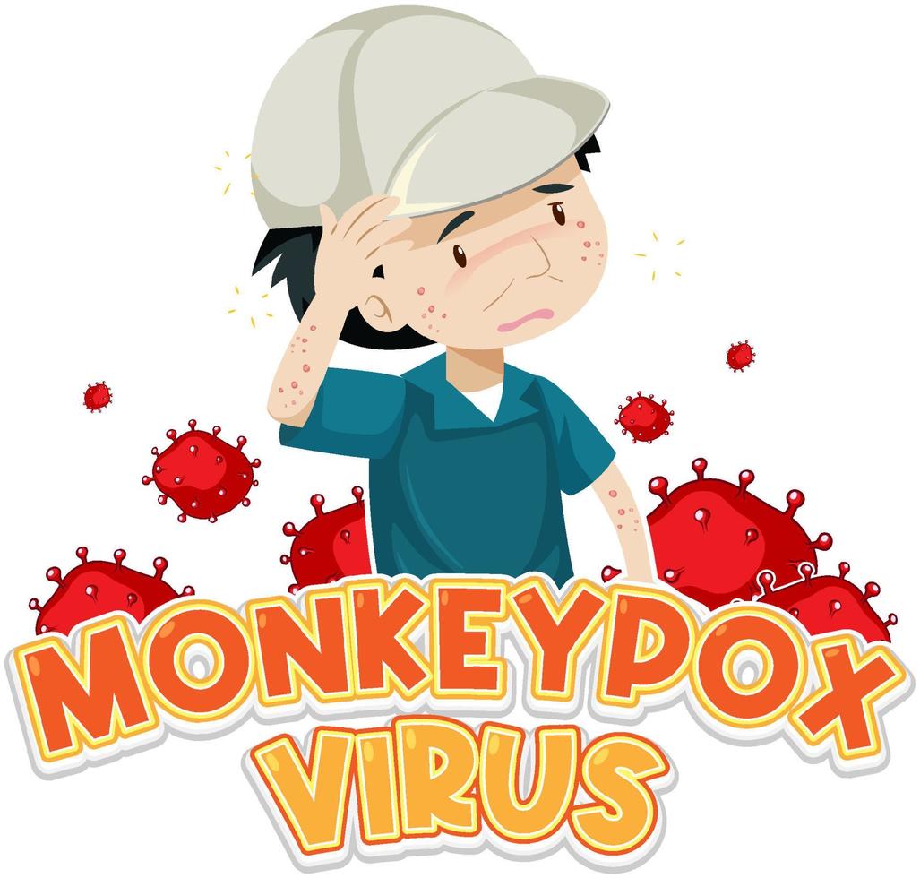 A man with monkeypox virus symptoms vector