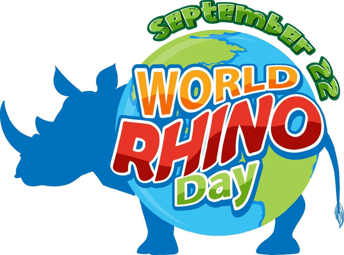 World Rhino Day September 22 vector