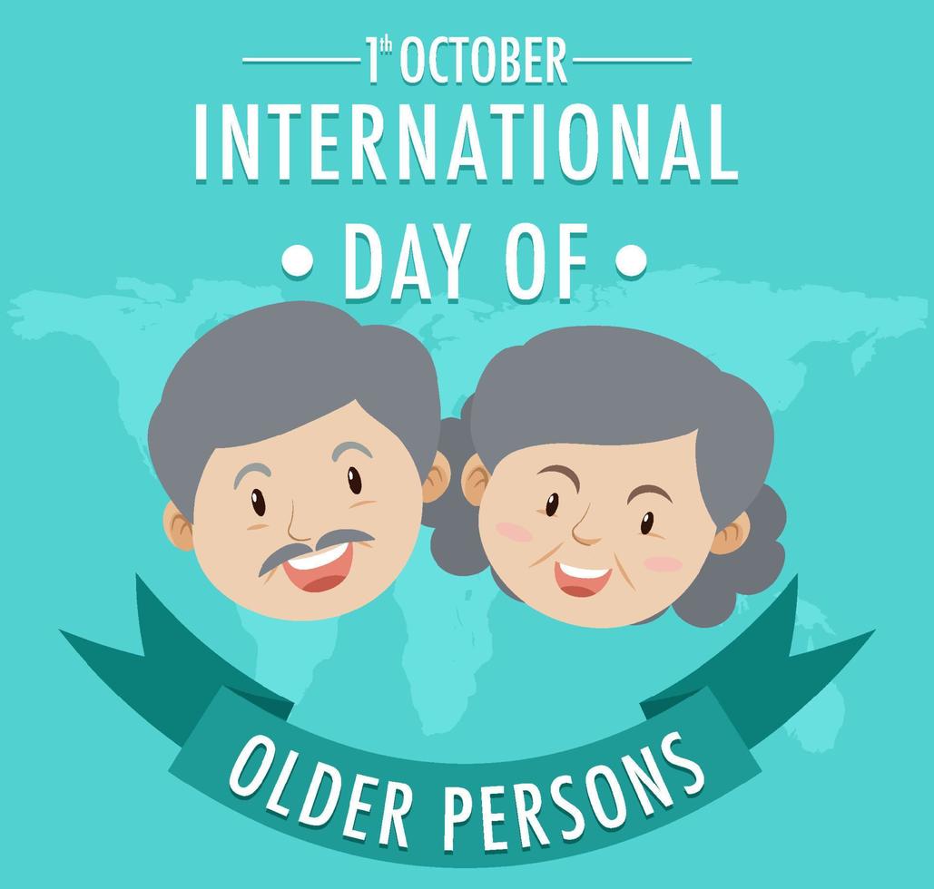 International day of older persons poster design vector