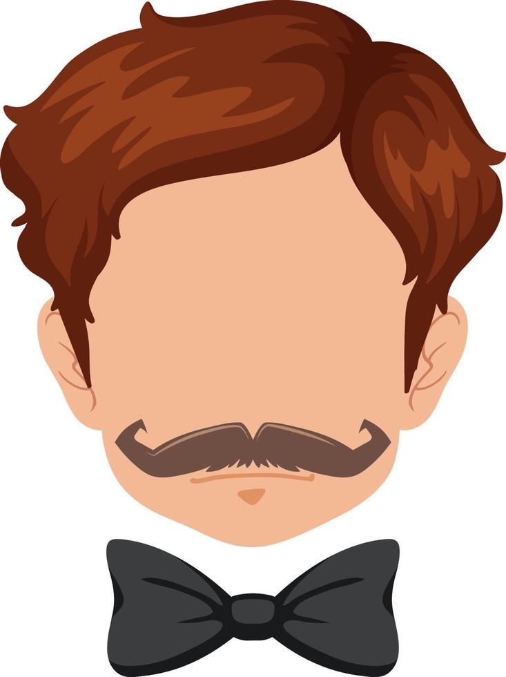 una cabeza de hombre elegante sobre fondo blanco vector