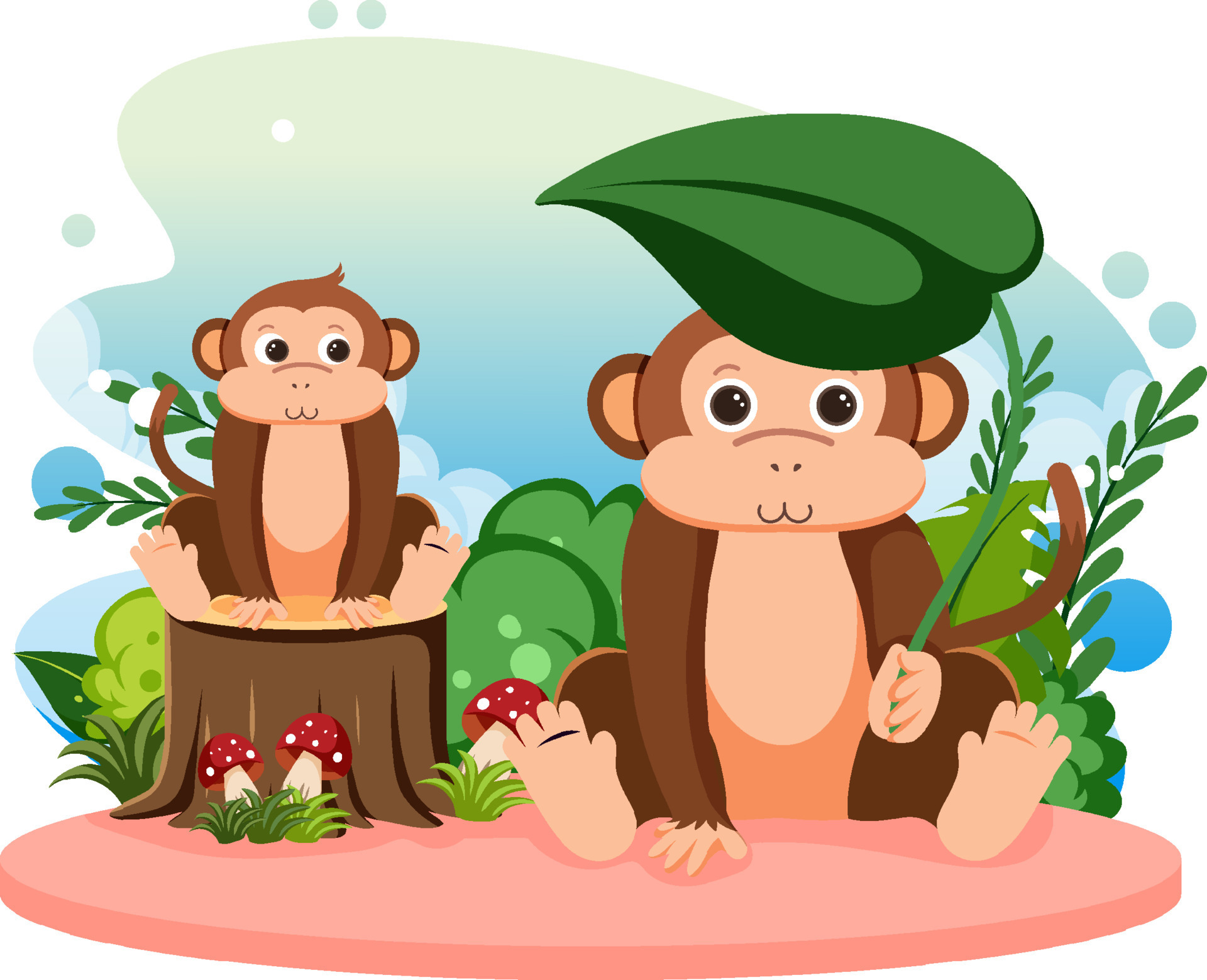 Two monkeys in flat cartoon style 9203378 Vector Art at Vecteezy Two monkeys in flat cartoon style 9203378 Vector Art at Vecteezy