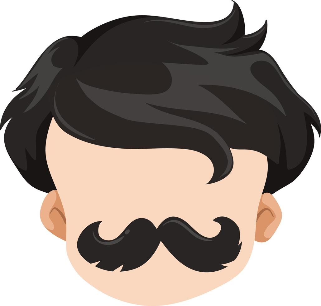 A stylish man head on white background vector