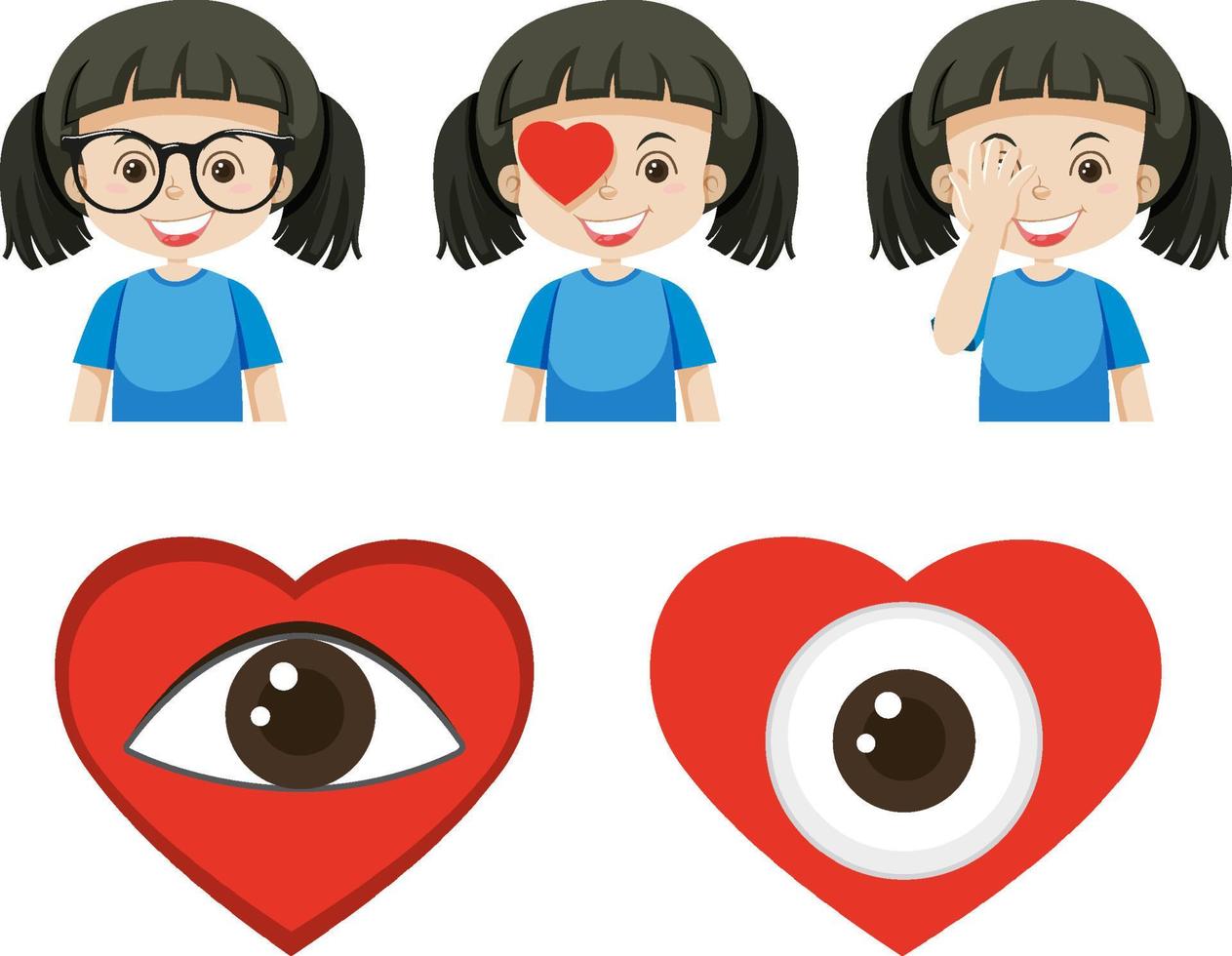 Girl wearing glasses and heart eyes vector