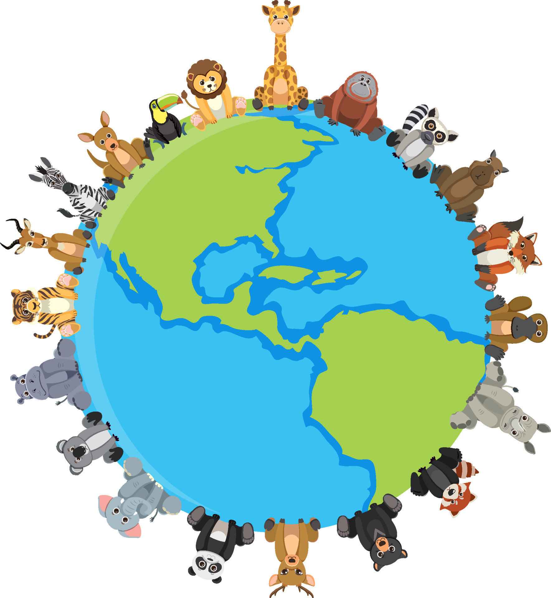 Wild animals around the world 9203414 Vector Art at Vecteezy